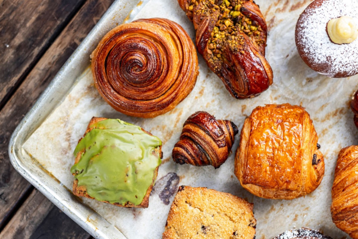 pastries on tray